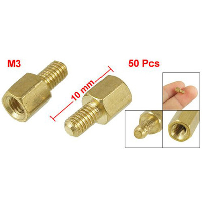 50 Pcs Brass Screw PCB Standoffs Hexagonal Spacers M3 Male x