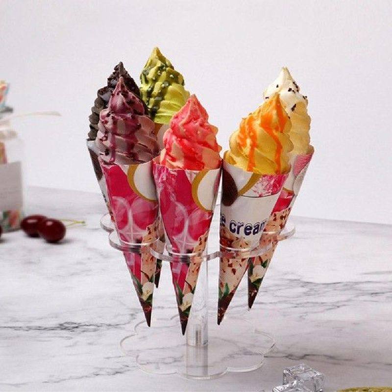 8/16 holes acrylic ice cream stand cake cone stand holder