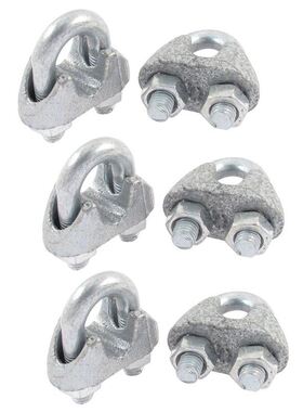 6mm 1/4 Inch Wire Rope Cable Clamp Clips 6pcs