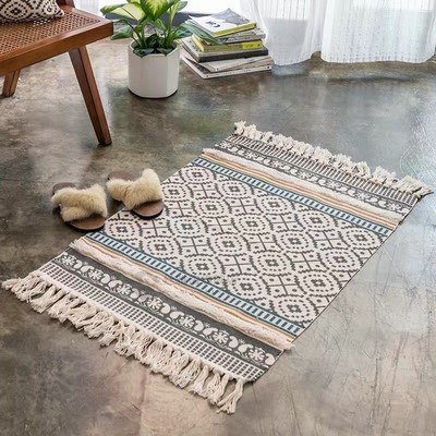Cotton Rug Modern Nordic Geometric Area Carpet Home Tapetes