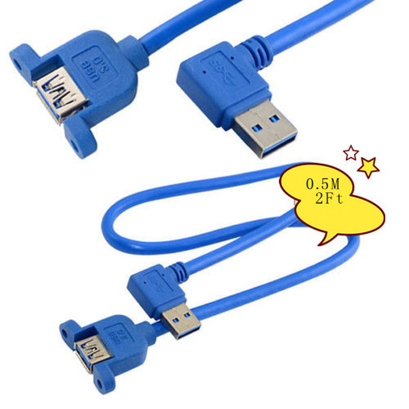 0.5M 2Ft USB3.0 A Female Jack Panel Mount to A Male Extensio