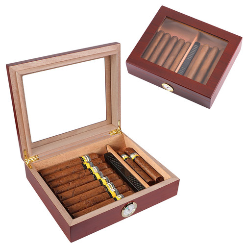 Transparent Skylight Cigar Travel Humidor Box Portable With