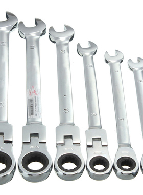 6pcs 6mm-12mm Flexible Pivoting Head Ratchet Combination Spa