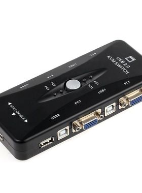 4 Port USB 2.0 KVM Switch Box + 4 KVM Cables Keyboard Monito