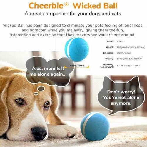 Active Jump Ball Dog Toy USB Electric Pet Ball LED Rolling