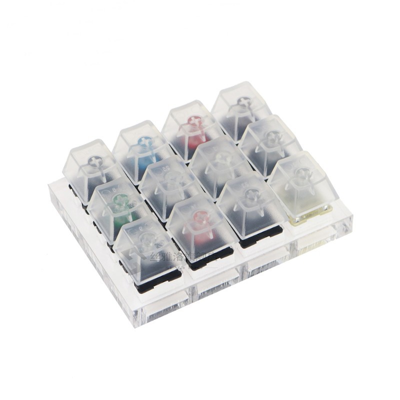 12 Cherry MX Switches Keyboard Tester Kit Clear Keycaps Samp