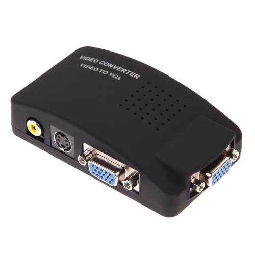 Video to VGA Converter with S-Video AV VGA In VGA Out Switch