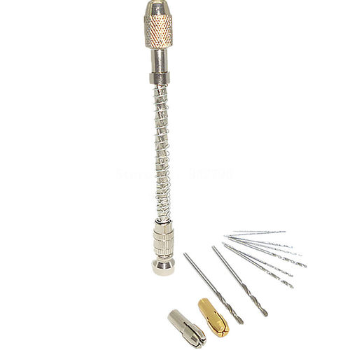 Mini Spiral Pin Vise Hand Push Hole Drilling With 10pc Hss M