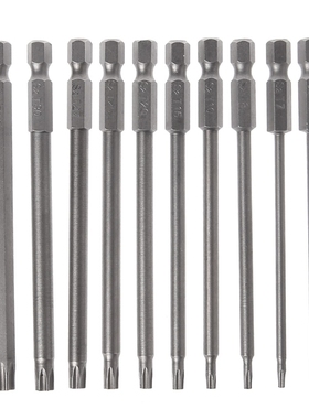 10Pcs 100mm 1/4Inch Hex Shank Head Torx Bits Set T5-T40-m18