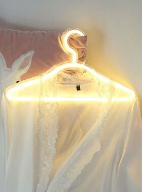 LED Neon Light Sign Clothes Stand USB Powered Hanger Night L
