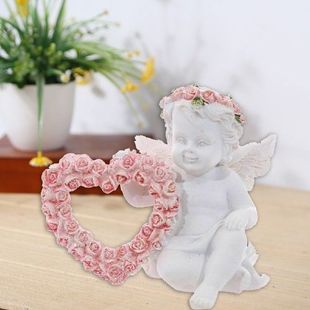 Statue Rose Angel Miniature Craft Resin 2pcs Love