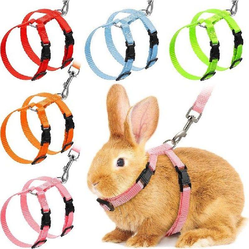 1pc adjustable soft polyester rabbit harness leash guinea