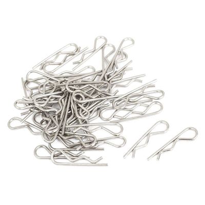50pcs 1.5mmx35mm R Shaped Cotter Clip Pin Silver