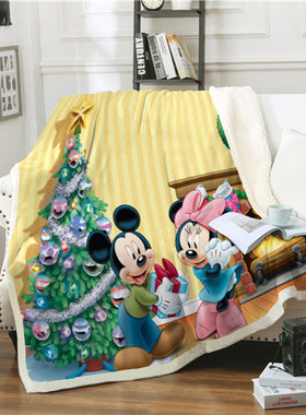 Christmas Mickey Blanket Disney bedspread Bedding for kids g