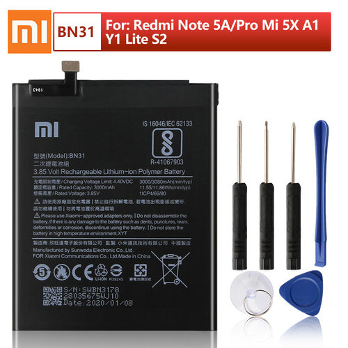 Original  BN31 Replacet Battery   Mi 5X Mi5X A1 MiA1 Redmi N