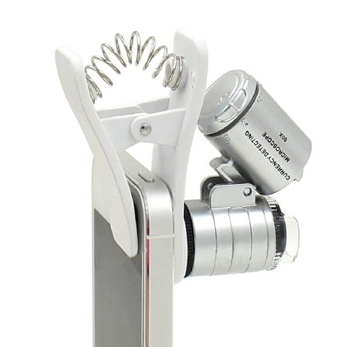 glasses 3LEDs Clip Magnifier Micro Lens 60X Optical Telescop