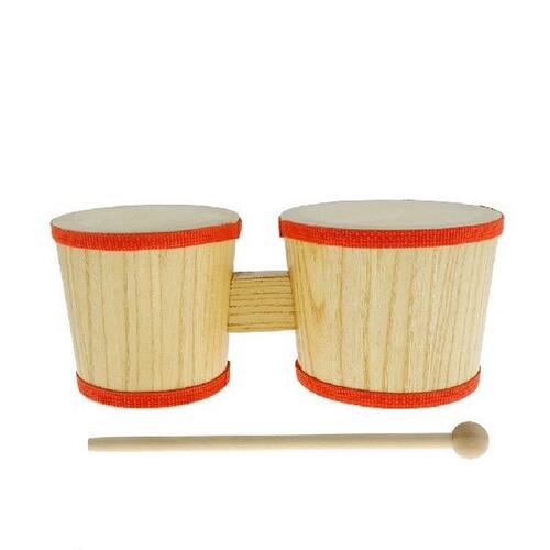 Tooyful 1 Set Wood Bongo Drum 4inch+5inch Hand Percussion