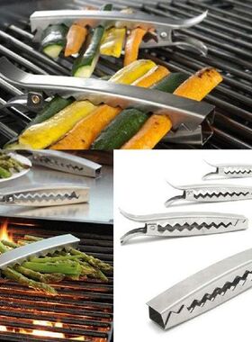 4 Pcs Vegetable Grill Clips Stainless Steel Barbecue