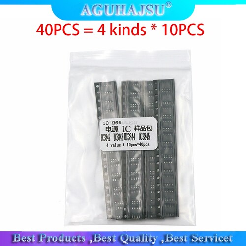 40PCS = 4 kinds * 10PCS UC3842 UC3843 UC3844 UC3845   sop Ea