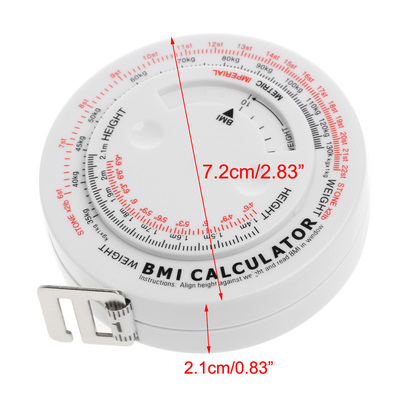 BMI Body Mass Index Tape 150cm Measure Calculator Diet Weigh