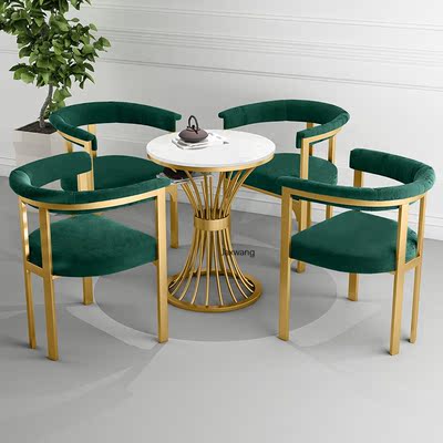 Nordic Dining Chairs Kitchen Furniture Wrought Iron Back