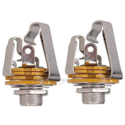 2Pcs 1/4 inch 6.35Mm Stereo Input Jack  Socket  Electric Gui