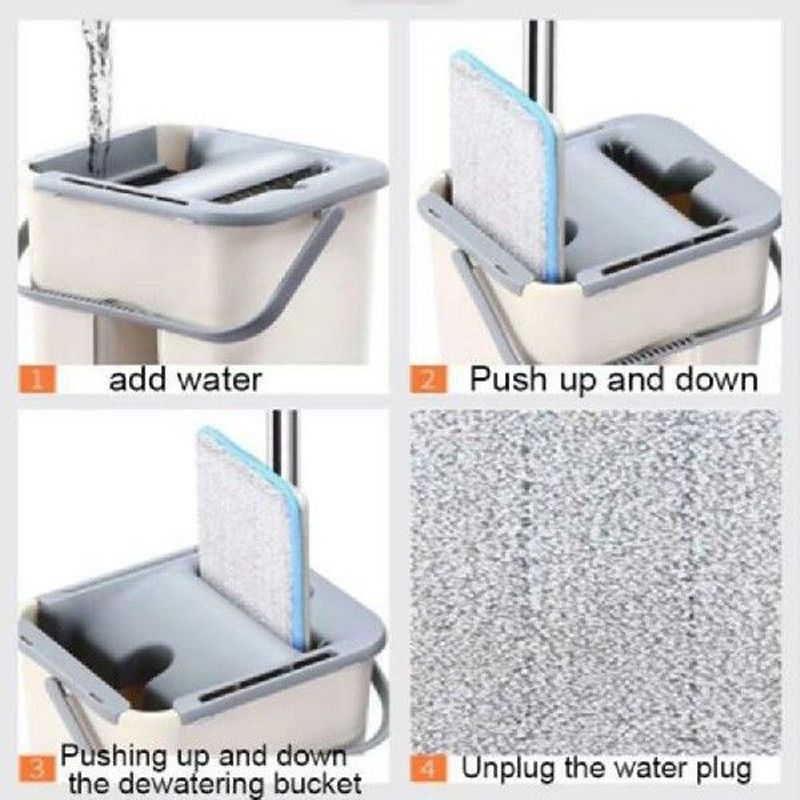 Dust Wizard Mop Cleaning Tool Kit 360 Degree Rotating Tile