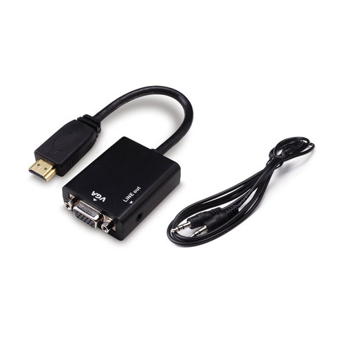 HDMI to VGA + Cable adapter, up to 1080p Full HD, converter,