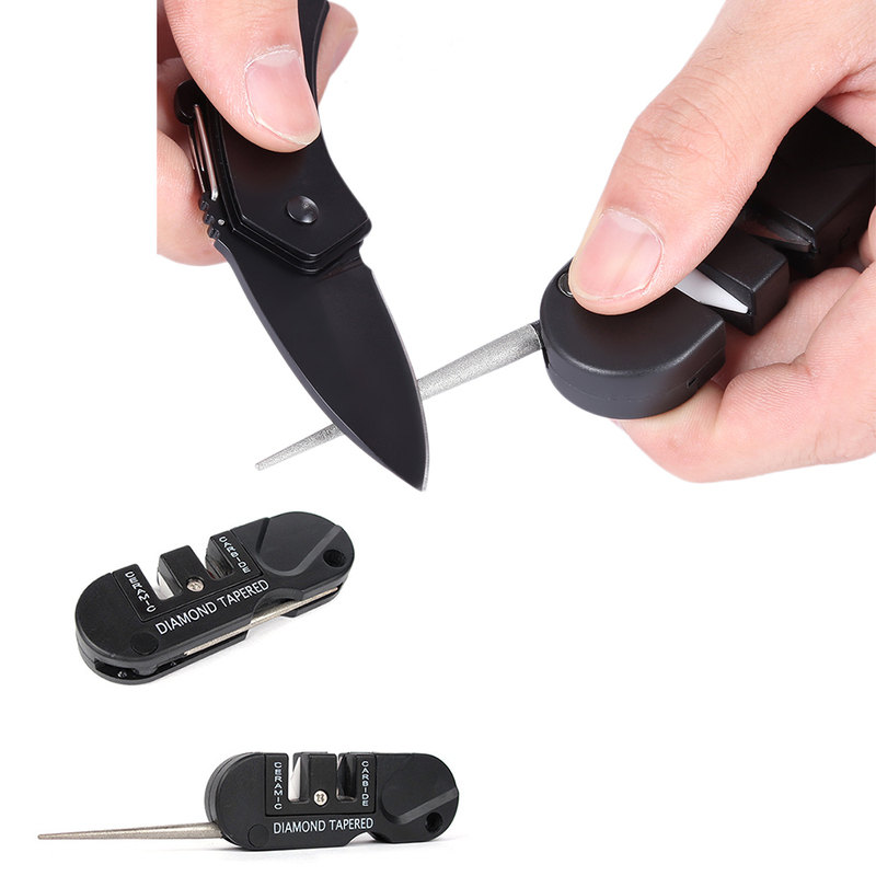 Knife Sharpener Three Stages Ceramic Carbide EDC Tool Fish H
