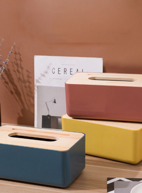 Tissue Box Log Cover With Grooved Wood PP Plastic Paper Box