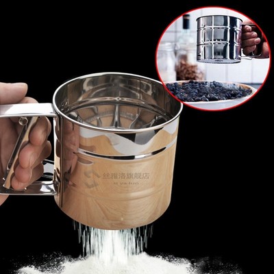 Stainless Steel Mesh Flour Sifter Mechanical Baking Tools Sh