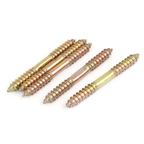 M8 x 70mm Double Ended Wood to Wood Fixing Dowel Screw 5Pcs
