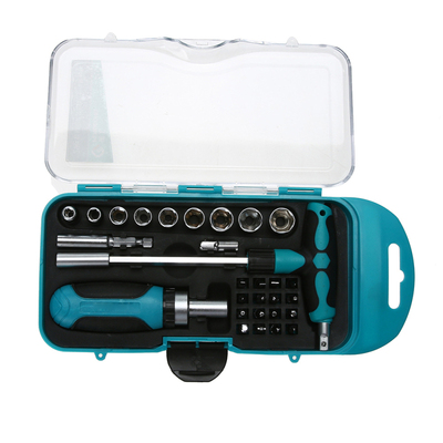 1/4Inch 29pcs Socket Car Repair Tool Ratchet Set Torque Wren