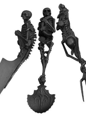 Halloween Skeleton Cutlery Set Metal Flatware Tableware