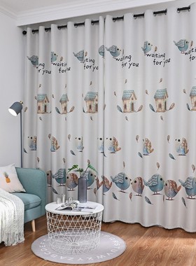 Home Blackout Curtains for Living Room Lovebird Printed