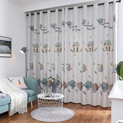 Home Blackout Curtains for Living Room Lovebird Printed