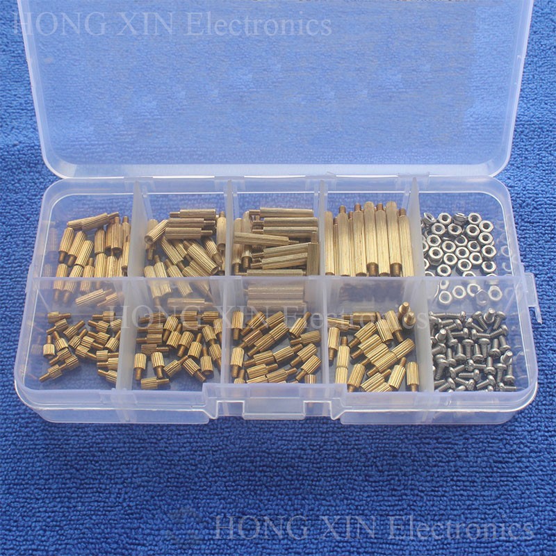 260Pcs/M2 PCB Threaded s   Standoff Spacer Board Hex Screws