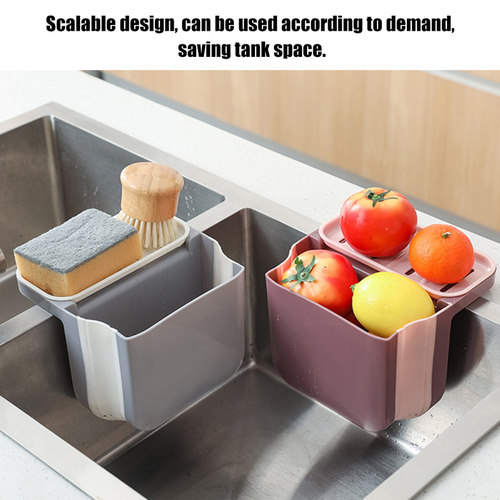 Sink Storage Basket Plastic Suction Storage Rack Foldable