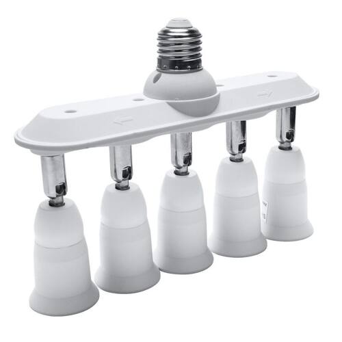 5 in 1 E26 E27 Adapter Converter Horizontal Designed 360 Deg