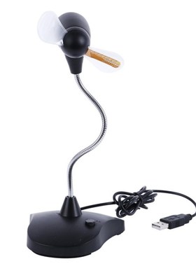 Mini USB Clock Fan Gooseneck LED Clock Cool For LapPC Notebo