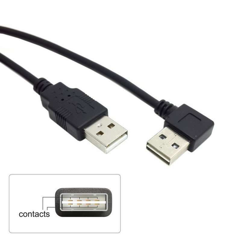 USB 2.0 Male to Male Data Cable 100cm Reversible Design Left