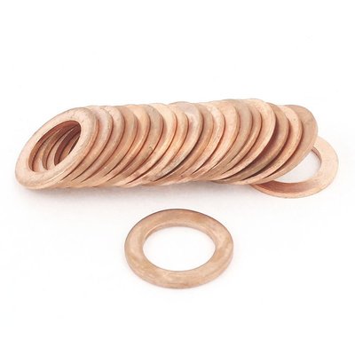 20Pcs 14mmx22mmx1.5mm Copper Crush Washer Flat Ring Gasket F