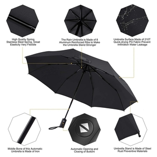 Hot Windproof Auto Travel Umbrella Strong Rib Durable