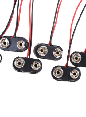 10 Pcs I Type 9V 9 Volt Clip Connectors Buckle Cable Quality