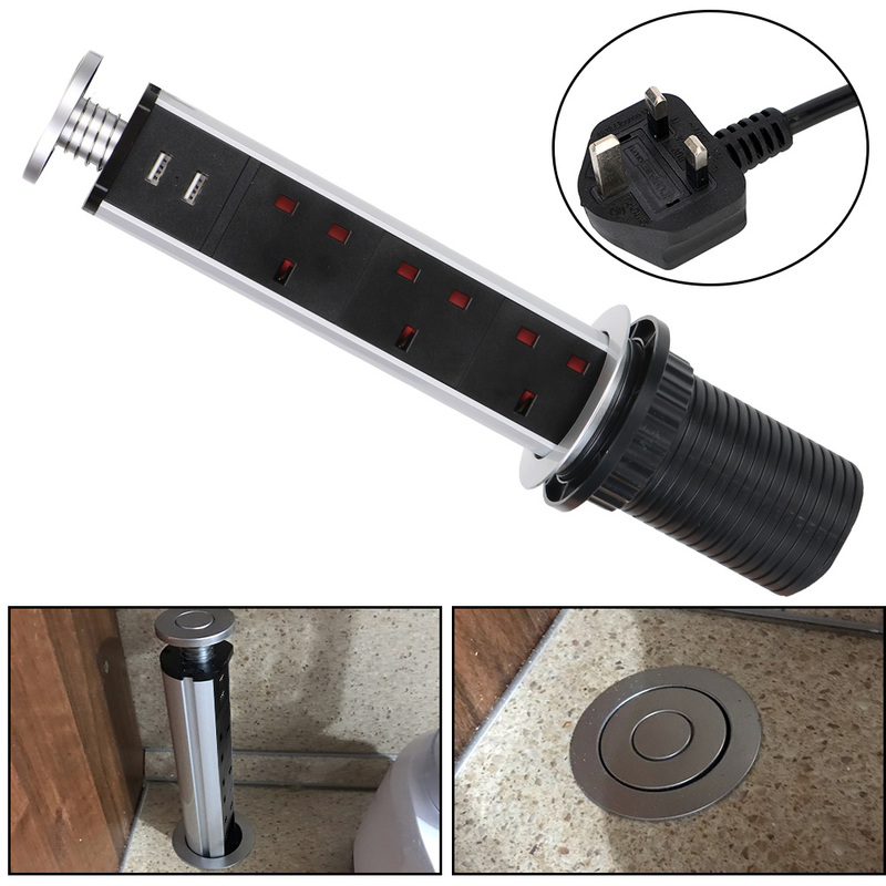 Lifting Electrical Power Outlet Pull Pop Up Socket With USB