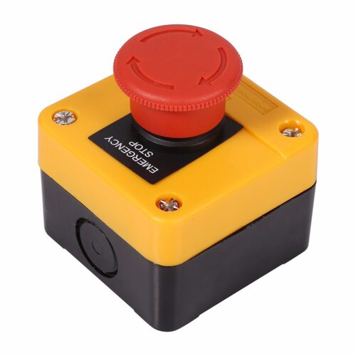 660V 10A Emergency Stop Push Button Shell Red Sign Emergency