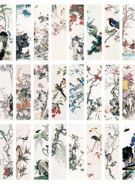 30pcs Flowers Birds Bookmarks Paper Page Notes Label Message
