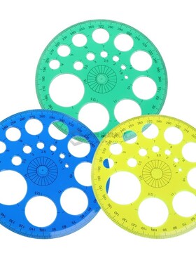 *360 Degree Protractor All Round Ruler Template Circle Schoo