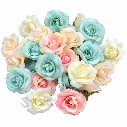 50pcs 4cm Mini Artificial Silk Rose Flower Head  Wedding Chr