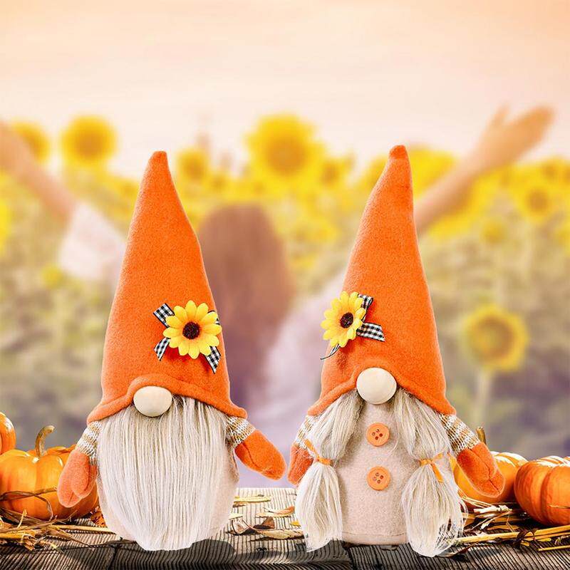 fall gnome autumn gnome pumpkin sunflower swedish dwarf